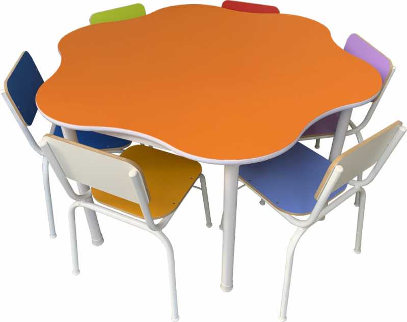 Conjunto de Mesa para Refeitório Escolar Praça da Arvore - Conjunto de Mesa de Refeitório Infantil