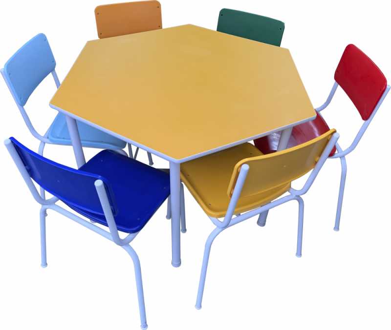 Conjuntos de Mesas de Refeitório Infantil Santo Amaro - Conjunto de Mesa de Atividade para Escola