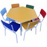 conjuntos de mesas de refeitório infantil Jardim Vazani