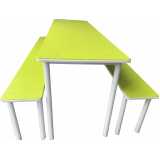 mesas para refeitório escolar com encosto Piracaia